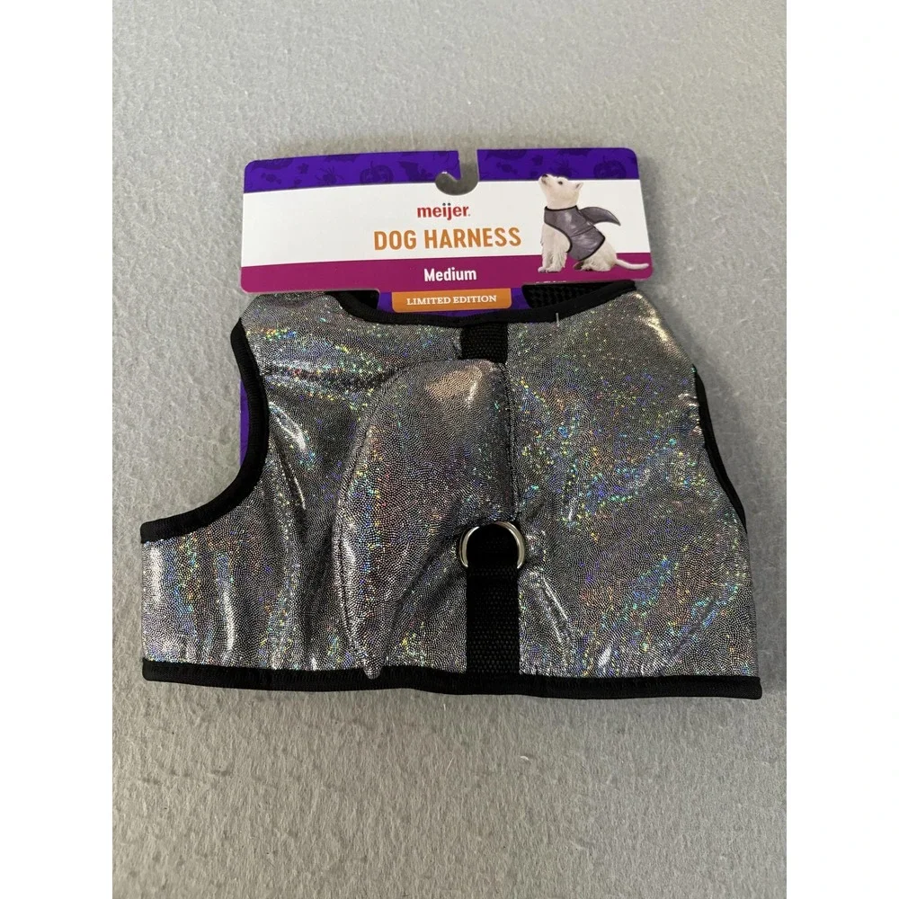 Meijer Dog Harness Medium Reflective Holographic Silver Limited‎ Edition